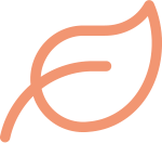 Simple orange leaf icon, minimal design