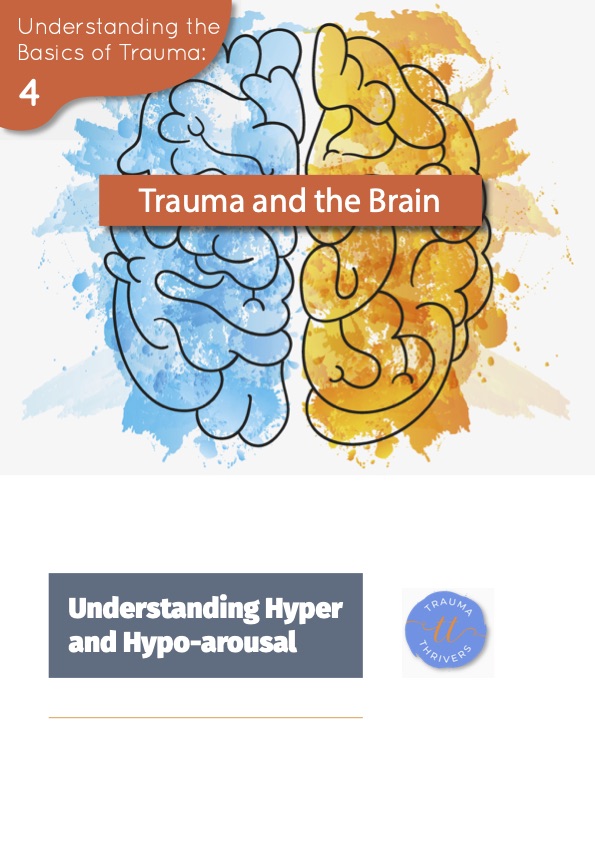 Illustration of brain: trauma, hyper and hypo-arousal.